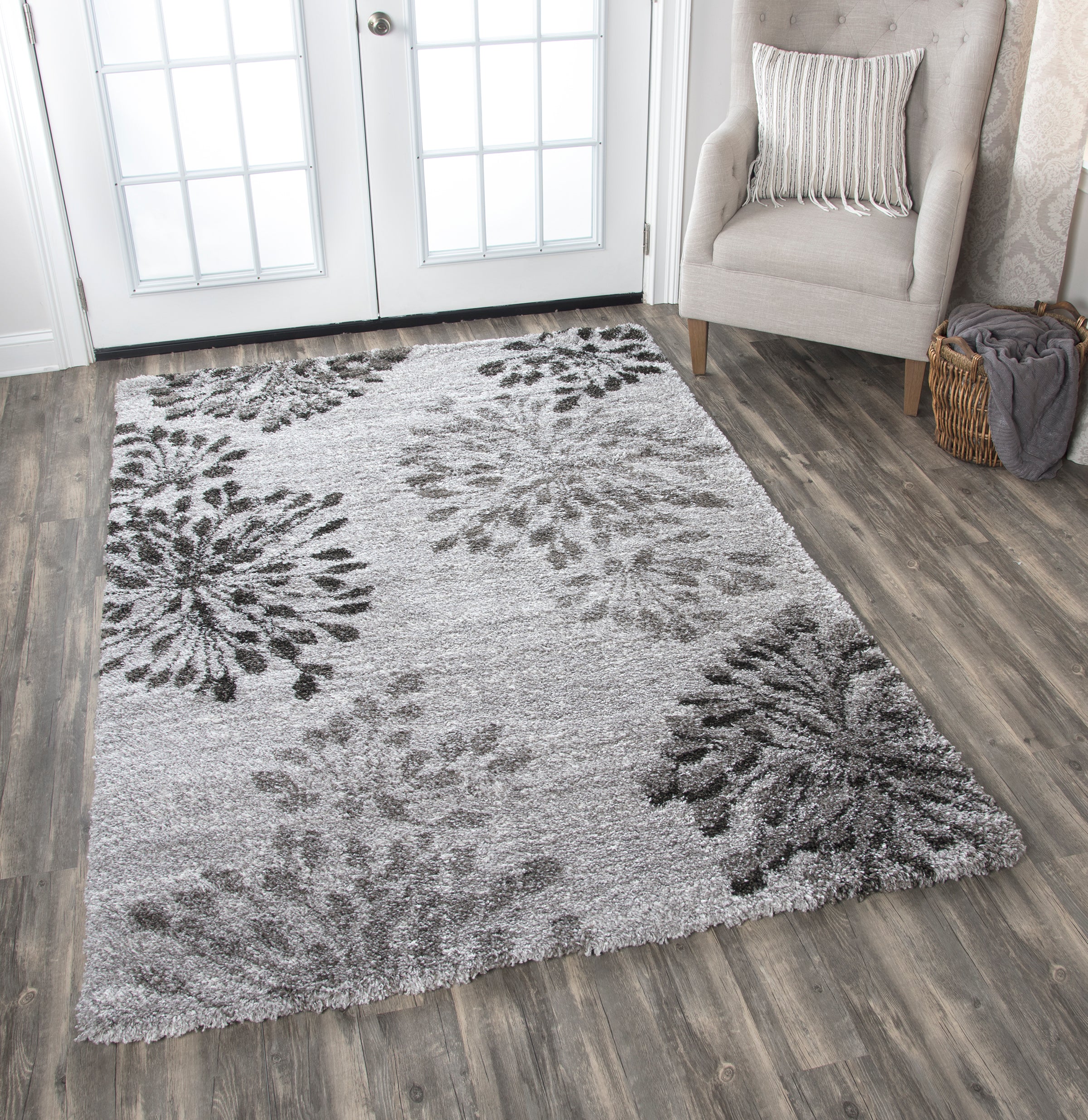 Rizzy Home Adana AN699A Gray Floral Area Rug