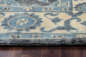 Rizzy Home Aquarius AQ8842 Blue Border Area Rug