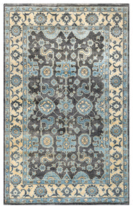 Rizzy Home Aquarius AQ8842 Blue Border Area Rug