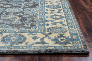 Rizzy Home Aquarius AQ8842 Blue Border Area Rug