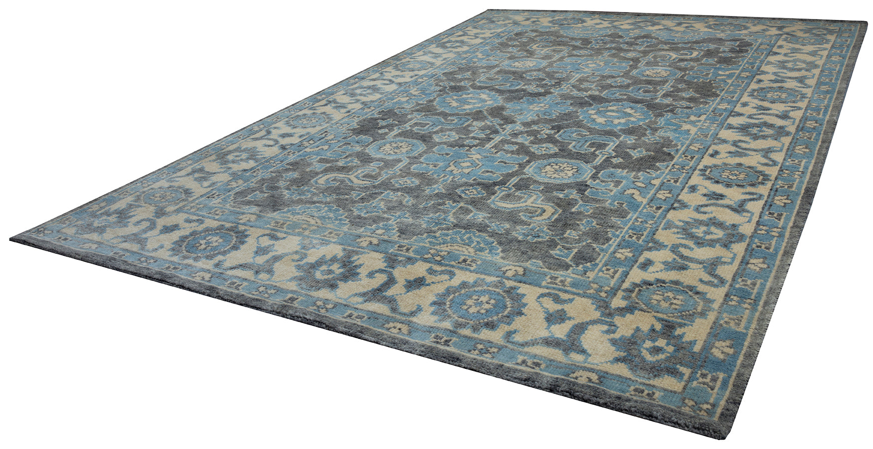 Rizzy Home Aquarius AQ8842 Blue Border Area Rug