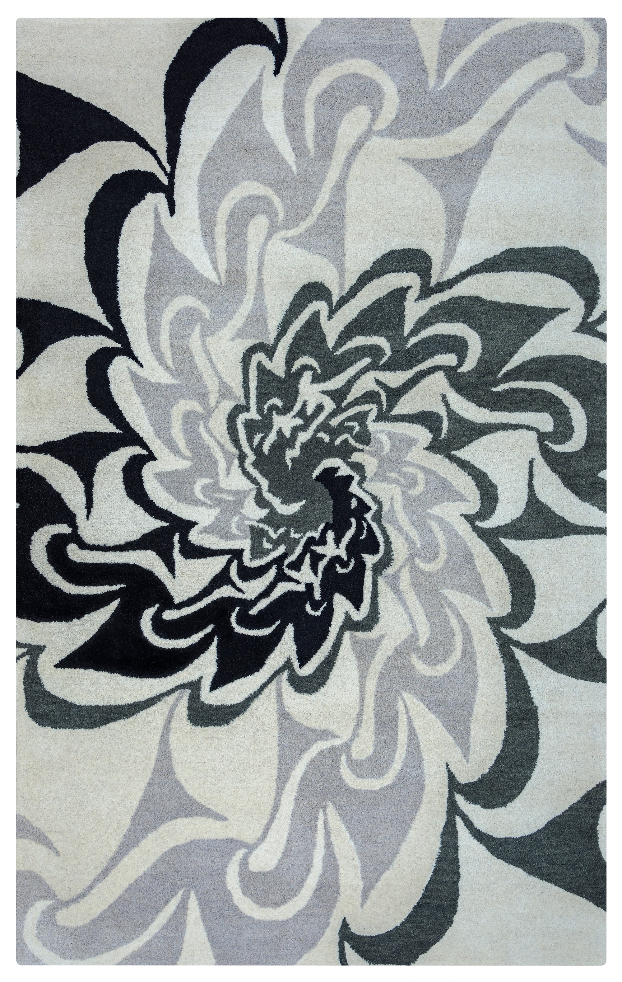 Rizzy Home Bradberry Downs BD8871 Grey/Black Abstract Area Rug