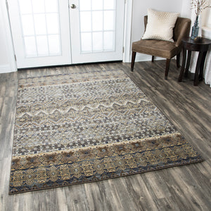 Rizzy Home Bennington BI4649 Gray Print Area Rug