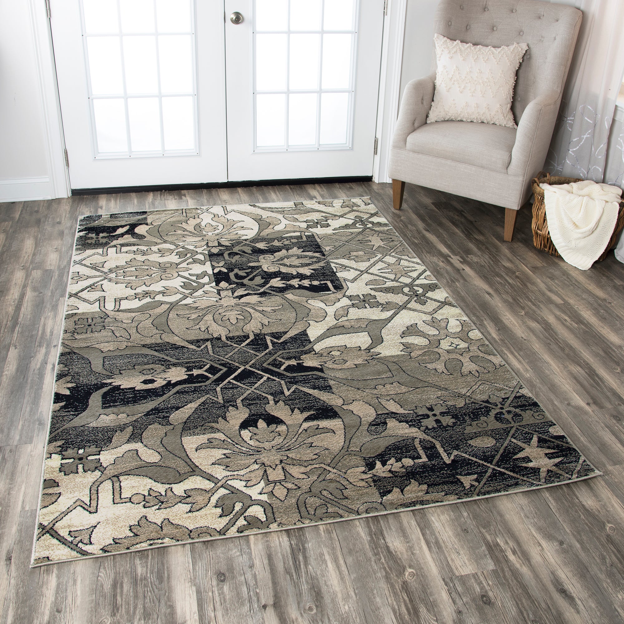 Rizzy Home Bay Side BS3651 Gray Patchwork Area Rug