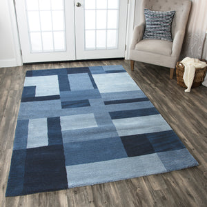 Rizzy Home Colours CL2819 Blue Block Area Rug