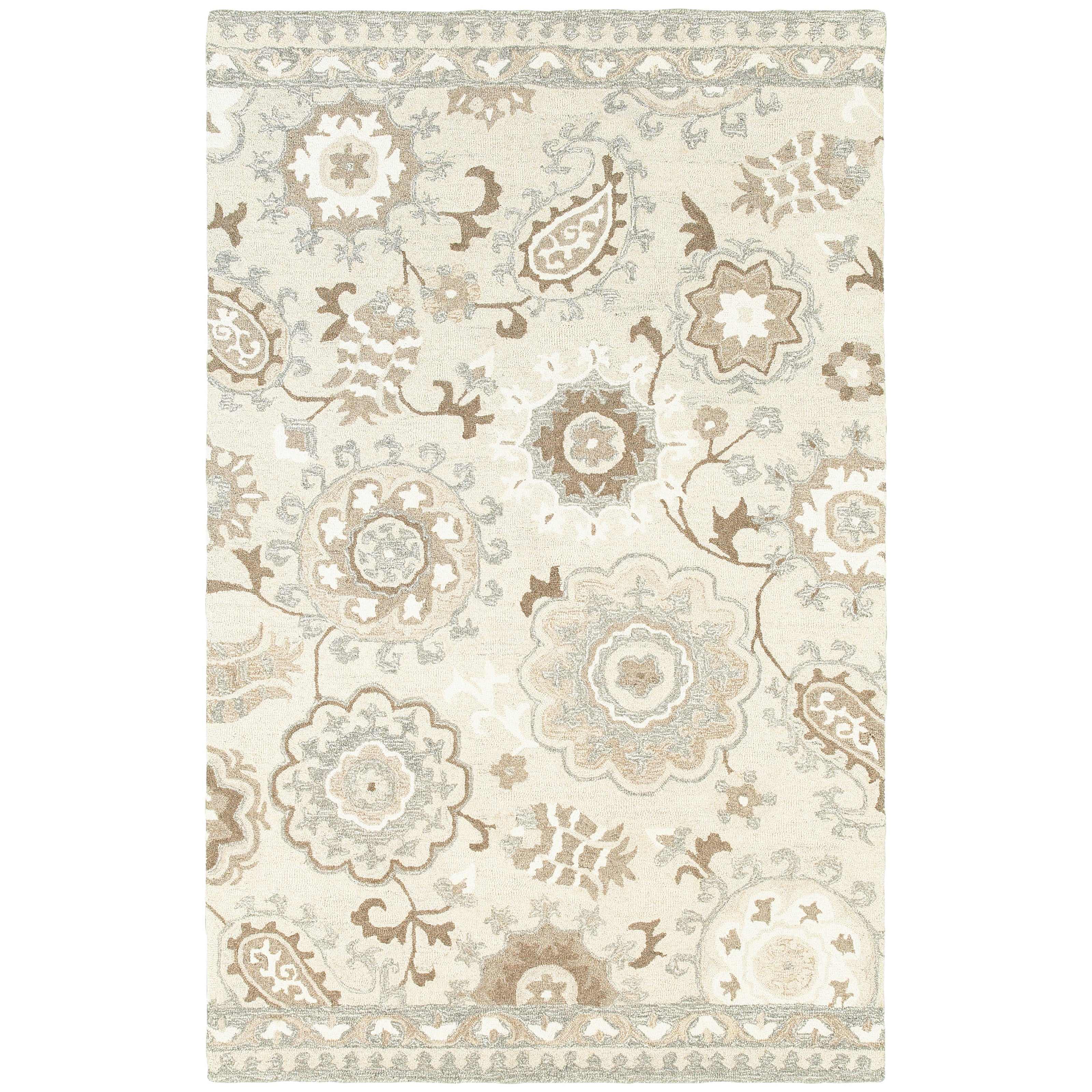 Oriental Weavers Craft Ivory/Grey Floral 93005 Area Rug