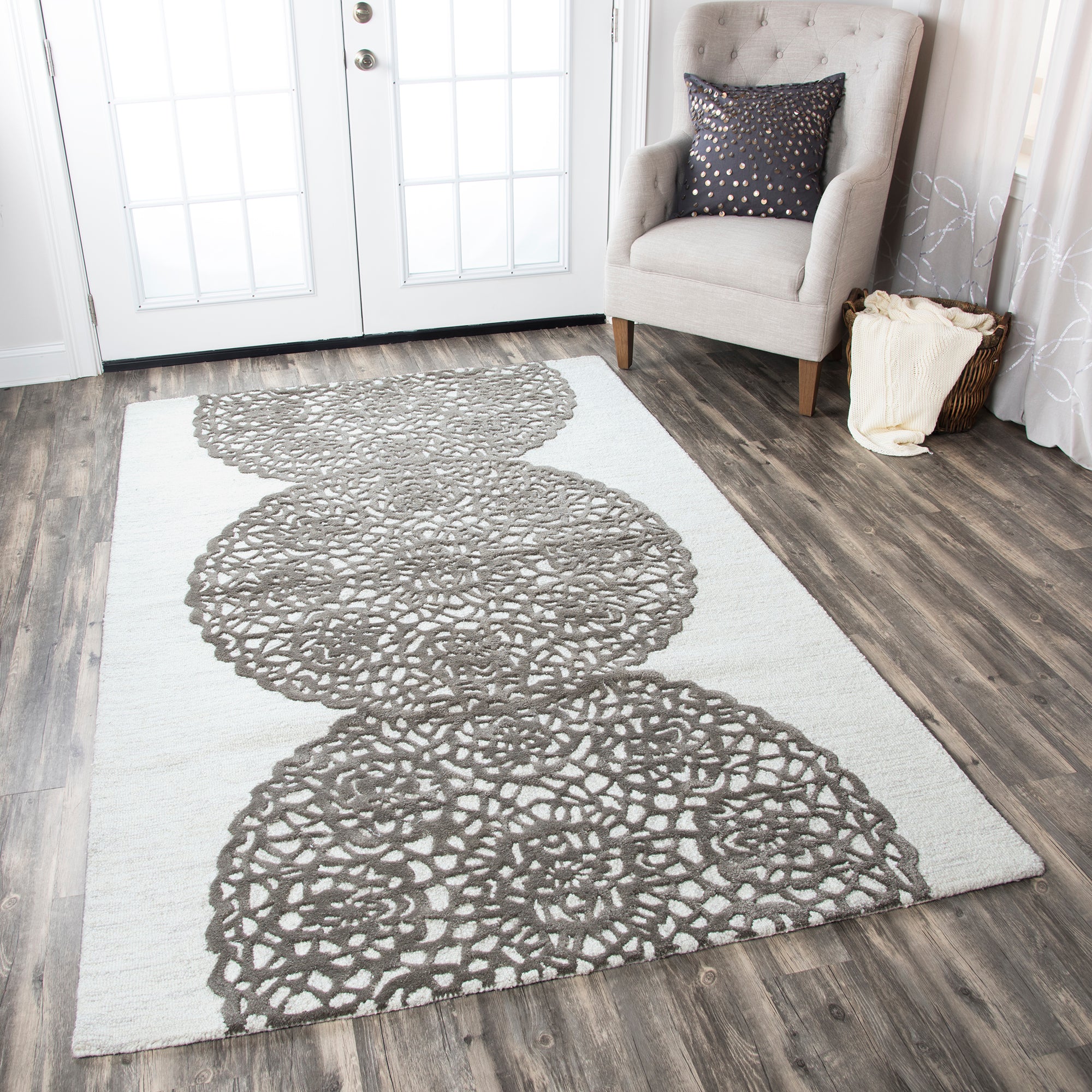 Rizzy Home Dimensions DI2456 Gray Medallion Area Rug