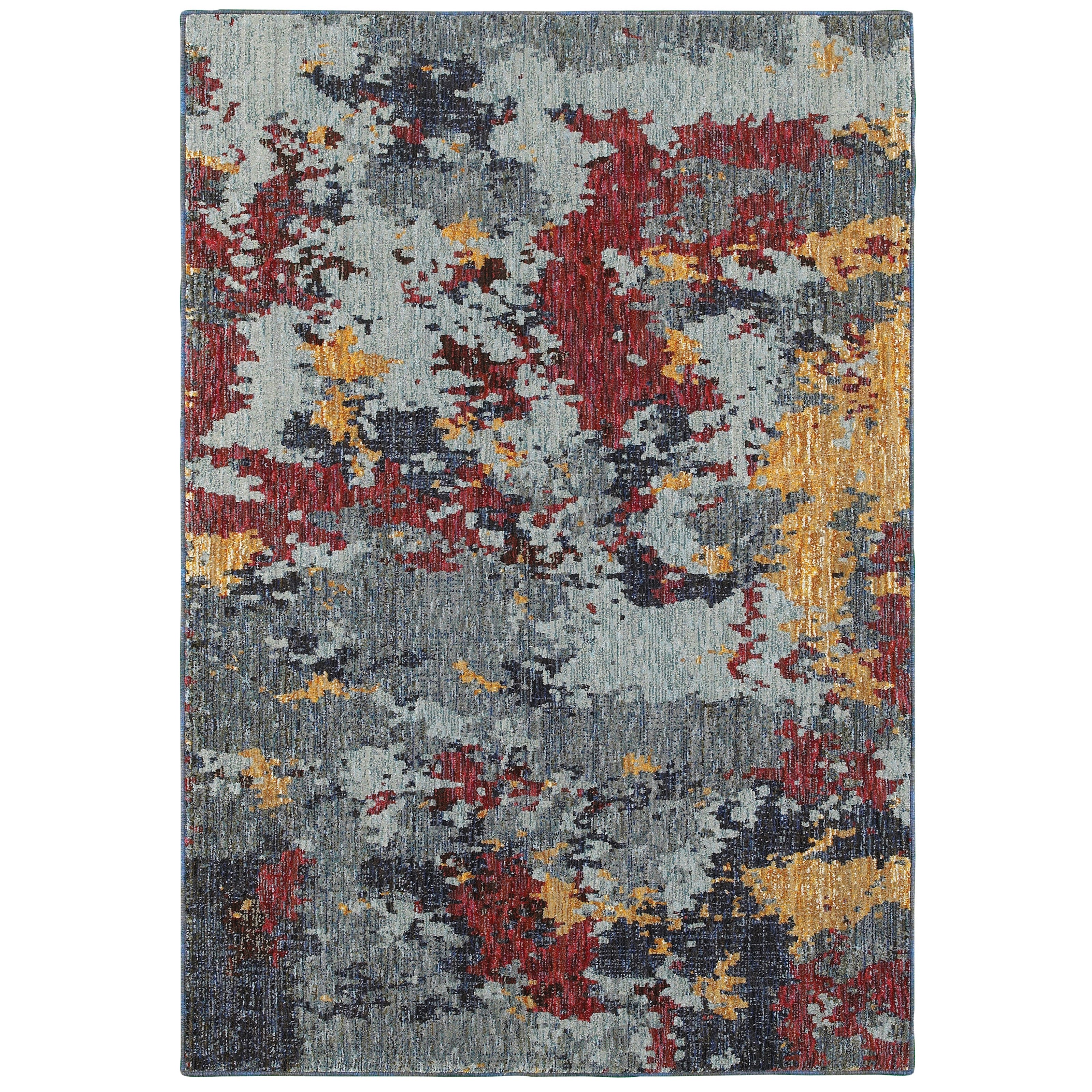 Oriental Weavers Evolution Blue/Red Abstract 8036C Area Rug