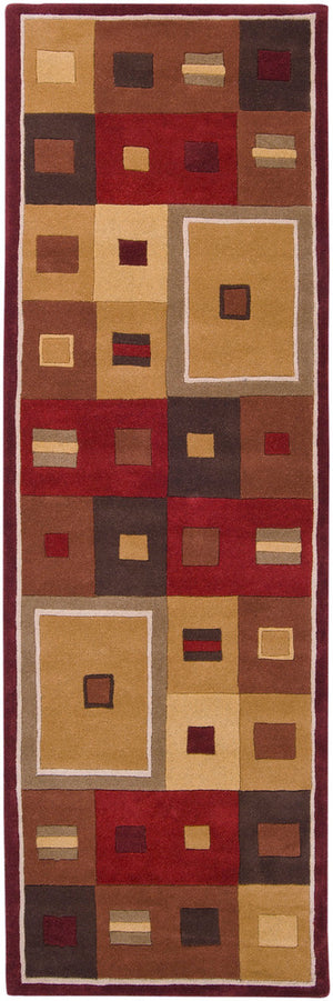 Livabliss Forum FM7014 Brown/Red Contemporary Area Rug