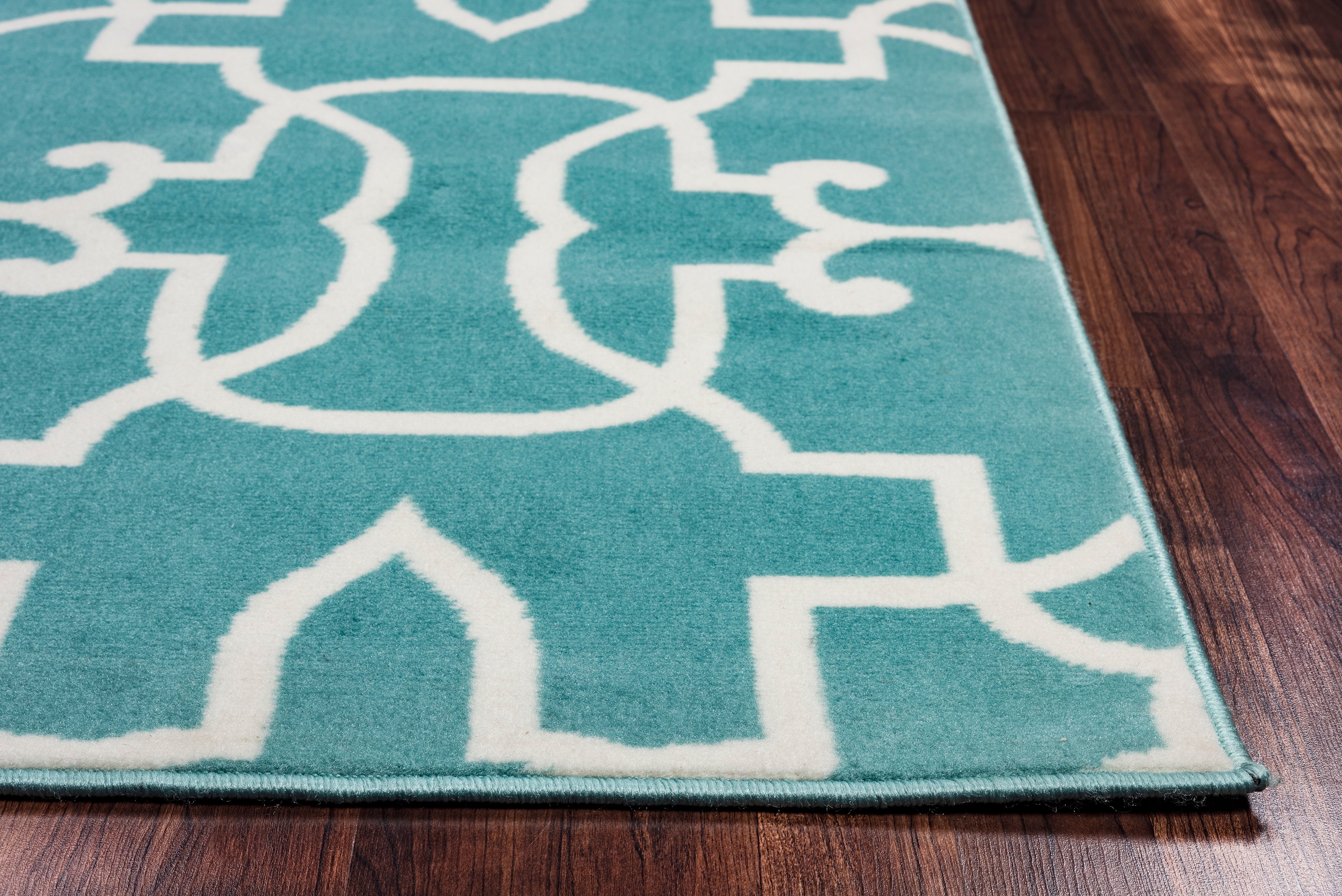 Rizzy Home Glendale GD5949 Aqua/Blue Trellis Area Rug