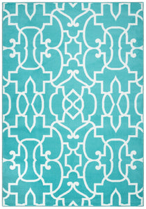 Rizzy Home Glendale GD5949 Aqua/Blue Trellis Area Rug