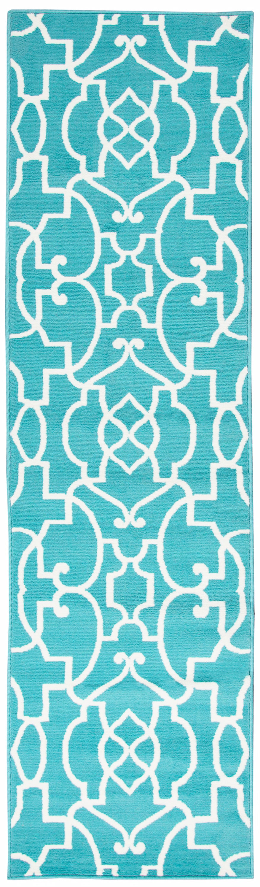 Rizzy Home Glendale GD5949 Aqua/Blue Trellis Area Rug