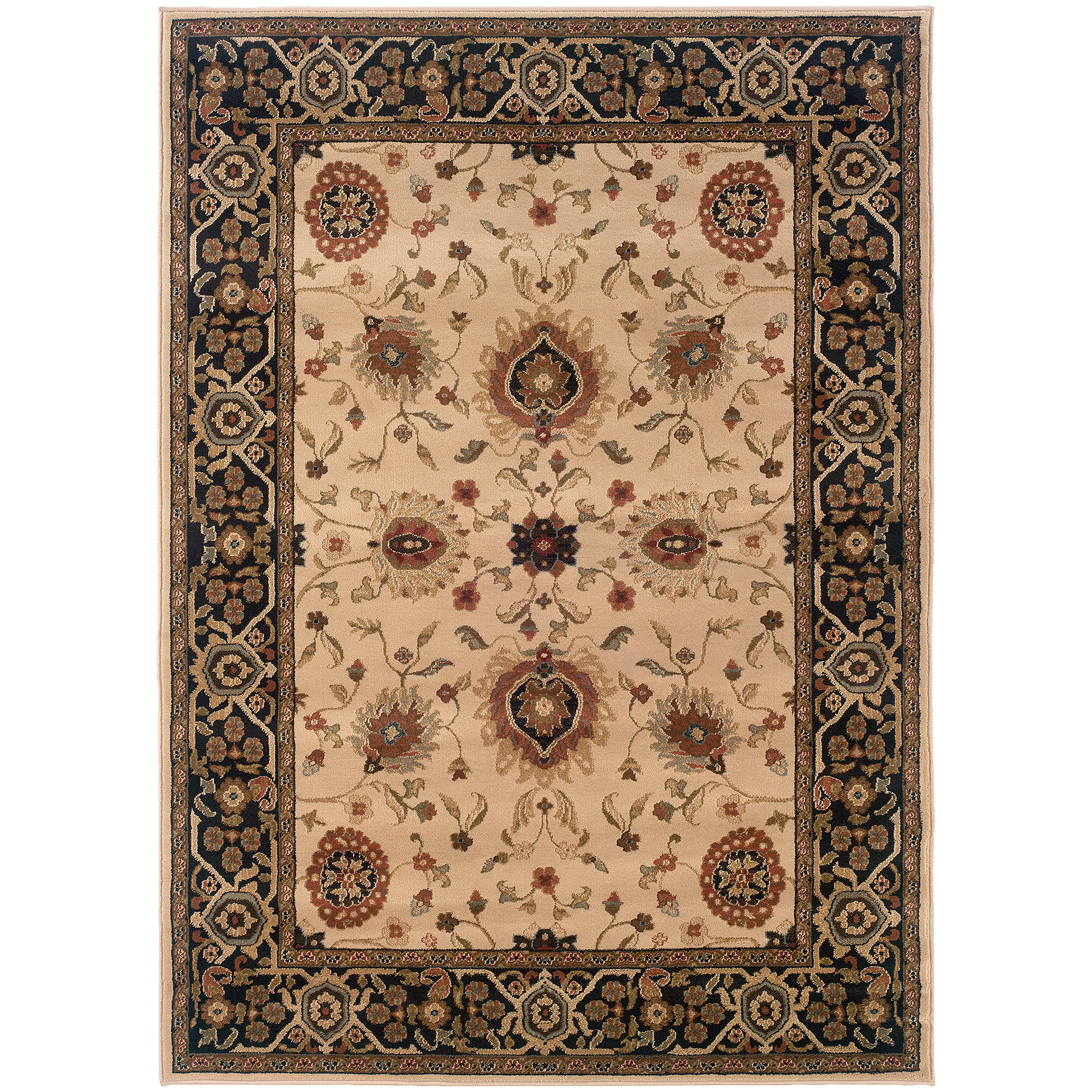 Oriental Weavers Hudson Beige/Black Oriental 1338C Area Rug