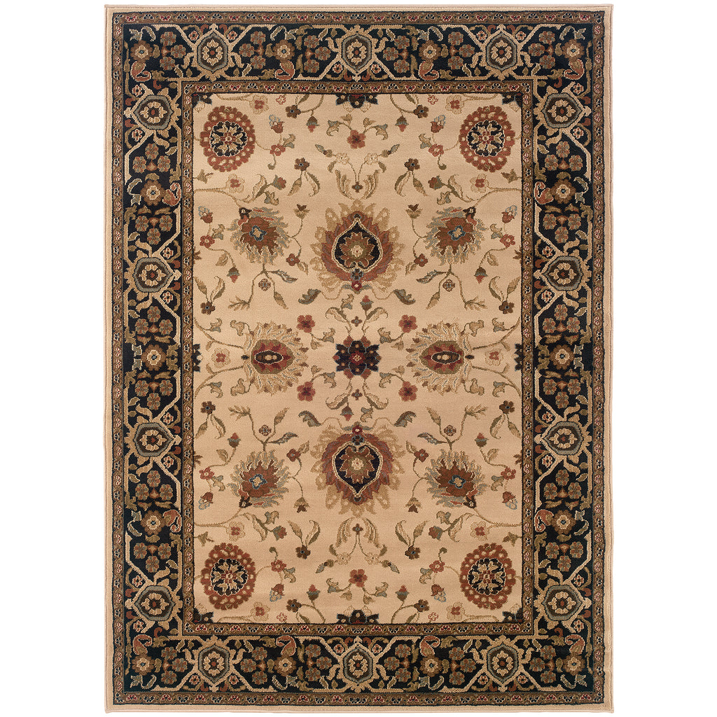 Oriental Weavers Hudson Beige/Black Oriental 1338C Area Rug