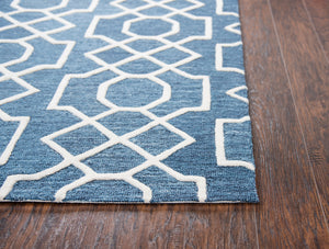 Rizzy Home Idyllic ID883A Dark Blue Geometric Area Rug