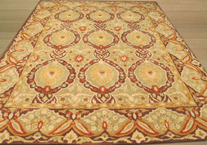 EORC Hand-tufted Wool Green Traditional Oriental Kabul Rug