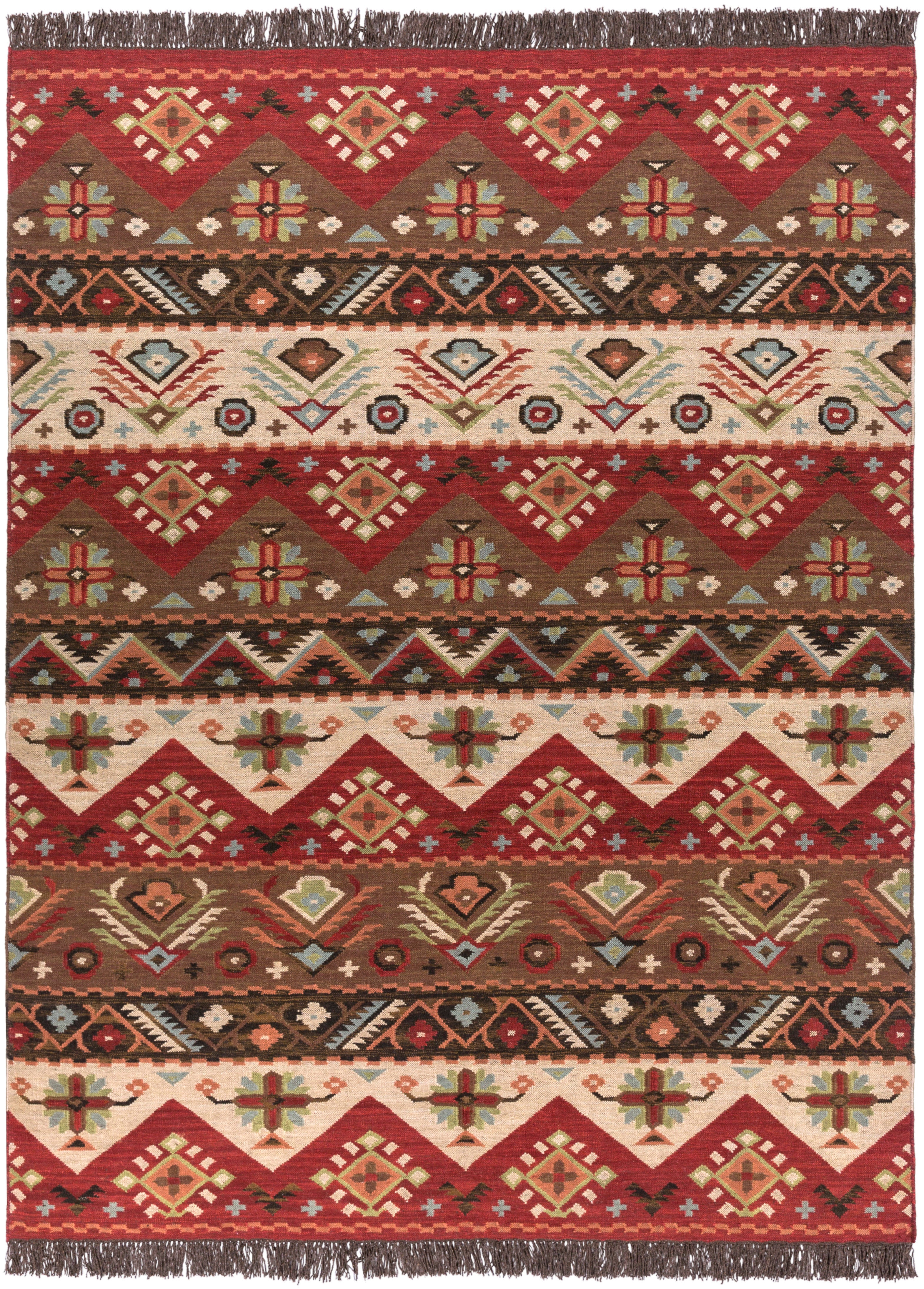 Livabliss Jewel Tone JT8 Neutral/Red Southwest Area Rug