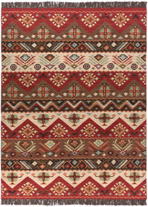 Livabliss Jewel Tone JT8 Neutral/Red Southwest Area Rug