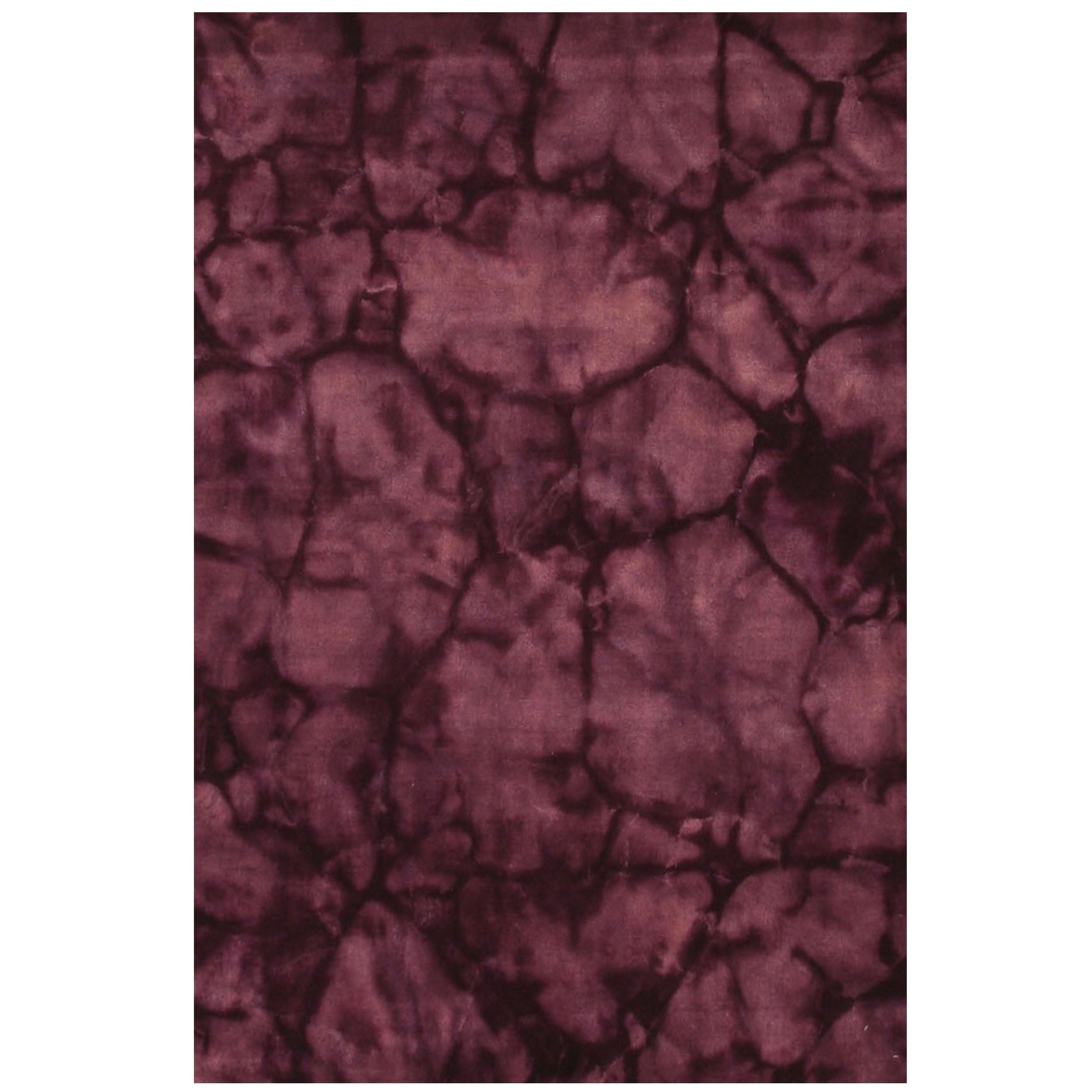 EORC Handmade Wool Purple Contemporary Abstract Dip Dyed Rug