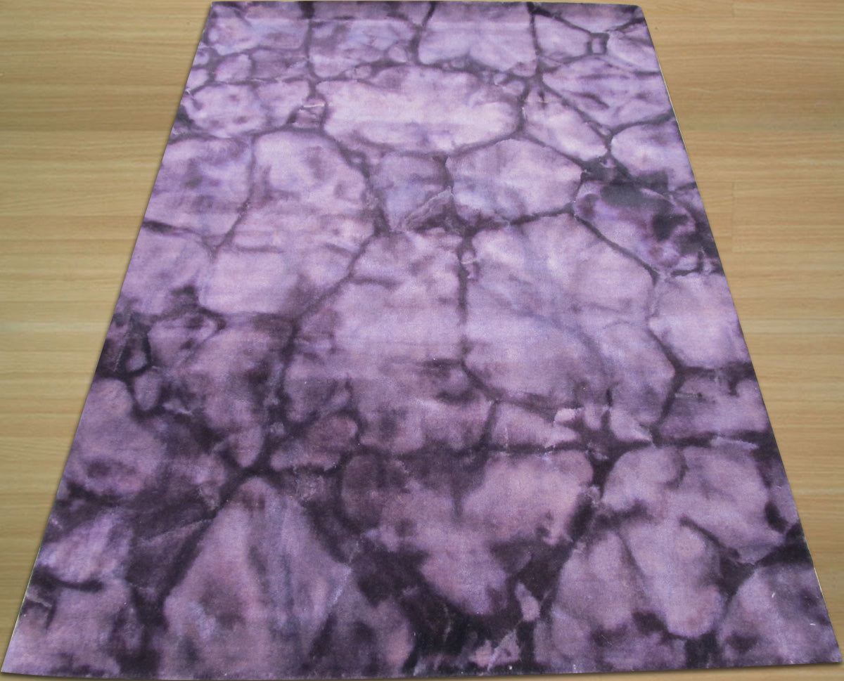 EORC Handmade Wool Purple Contemporary Abstract Dip Dyed Rug