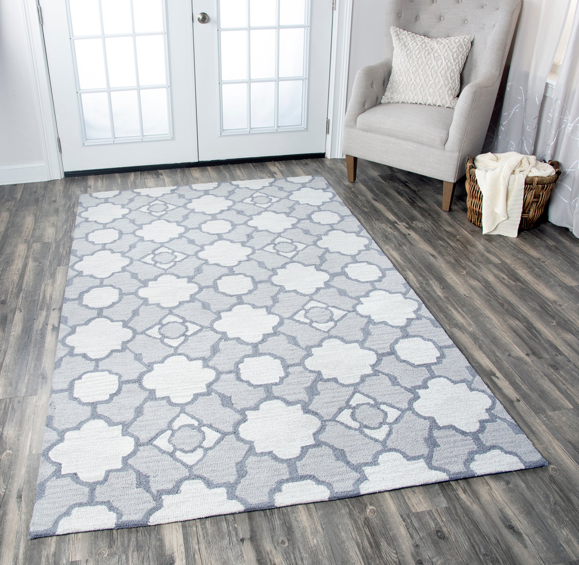 Rizzy Home Maggie Belle MB9481 Light Grey Print Area Rug