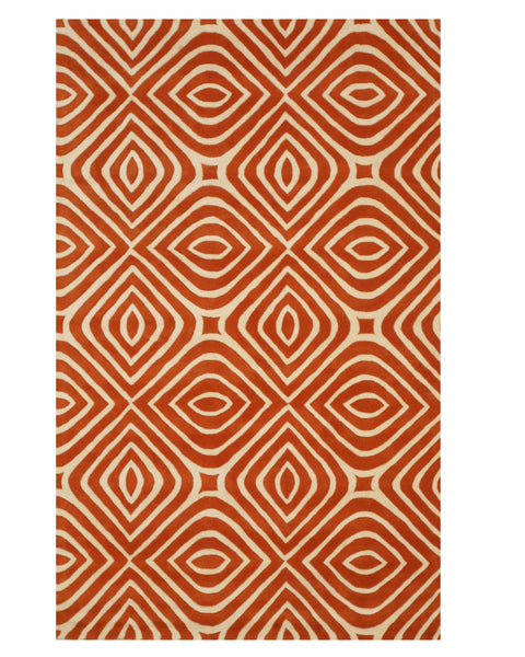 EORC Hand-tufted Wool Orange Transitional Geometric Marla Rug – RolledRugs