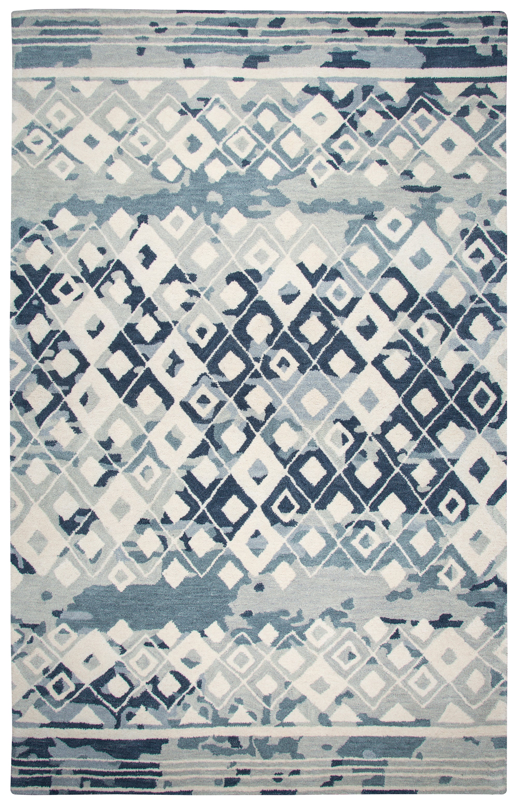 Rizzy Home Marianna Fields MF754A Gray Dimonds Distress Area Rug