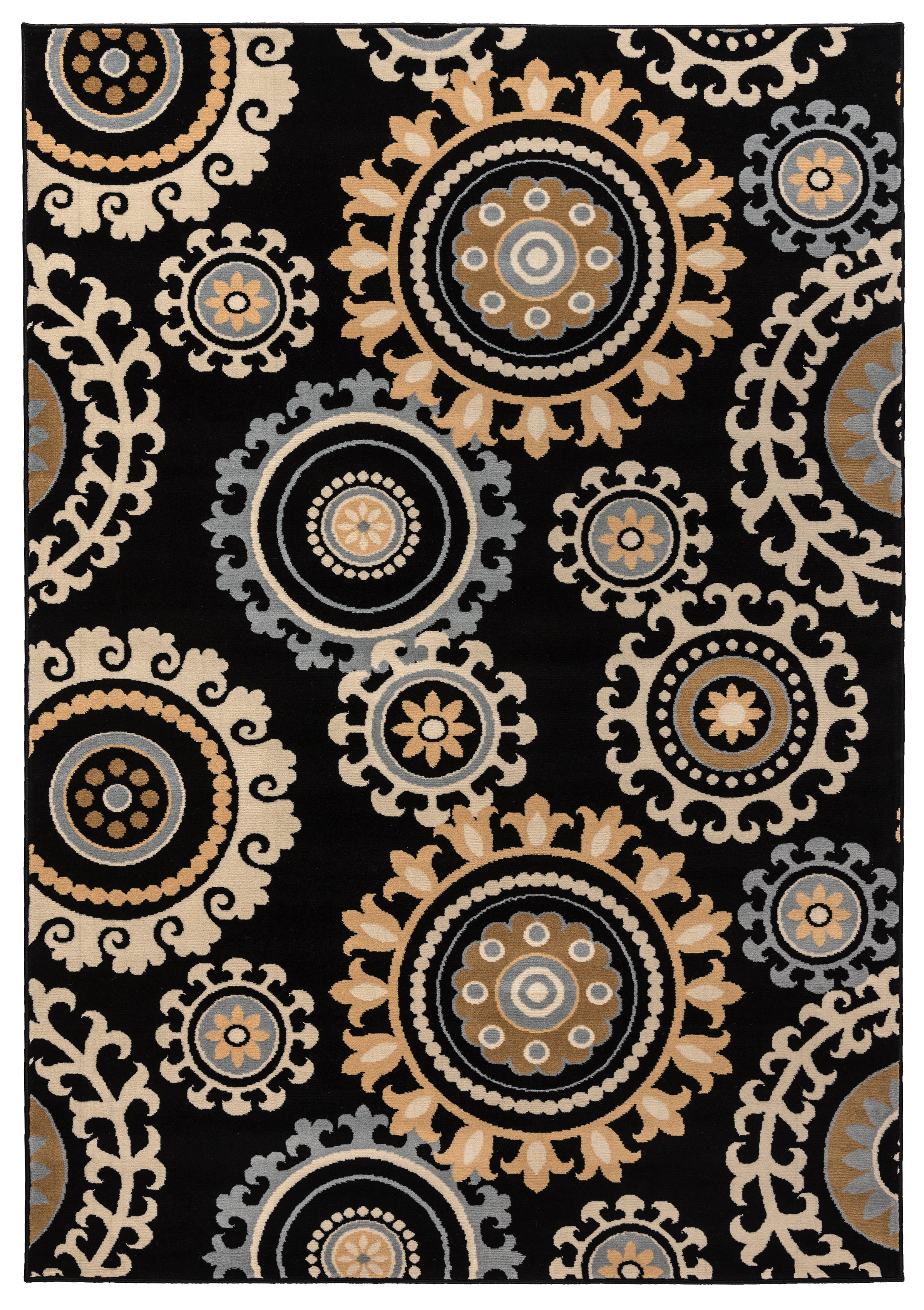 Rizzy Home Millington MG4861 Black Medallion Area Rug