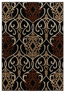 Rizzy Home Millington MG4884 Black Ornamental Area Rug