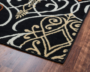 Rizzy Home Millington MG4884 Black Ornamental Area Rug