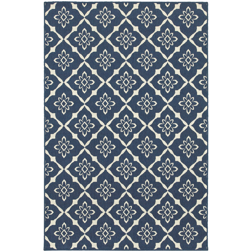 Oriental Weavers Meridian Navy/Ivory Lattice 5703B Area Rug