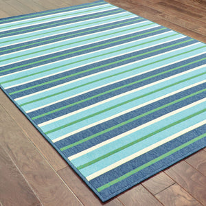 Oriental Weavers Meridian Blue/Green Stripe 9652F Area Rug