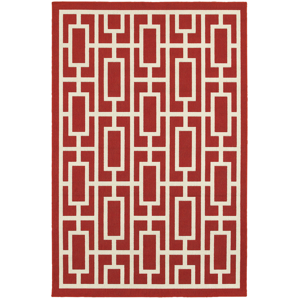 Oriental Weavers Meridian Red/Ivory Geometric 9754R Area Rug