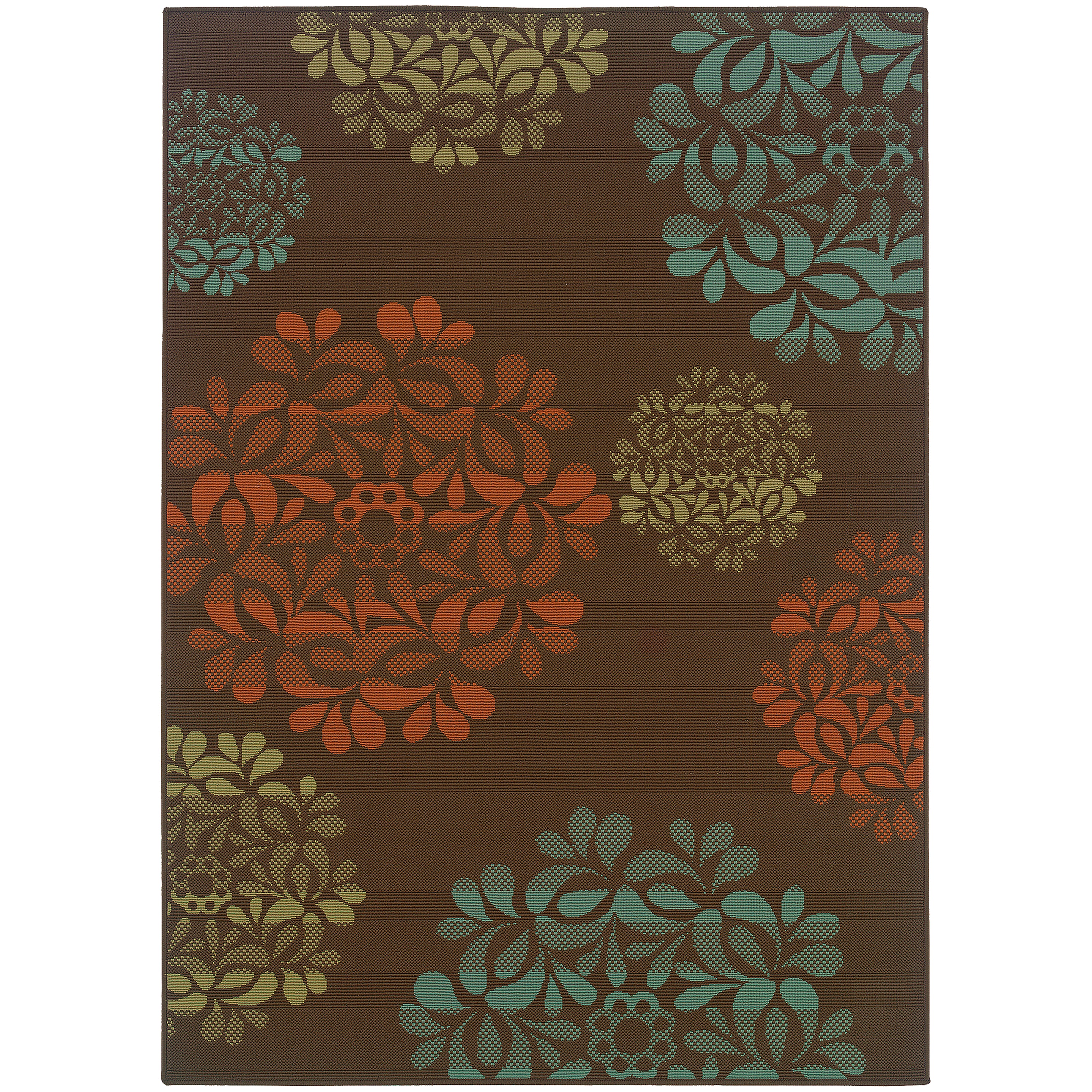 Oriental Weavers Montego Brown/Blue Floral 2635N Area Rug