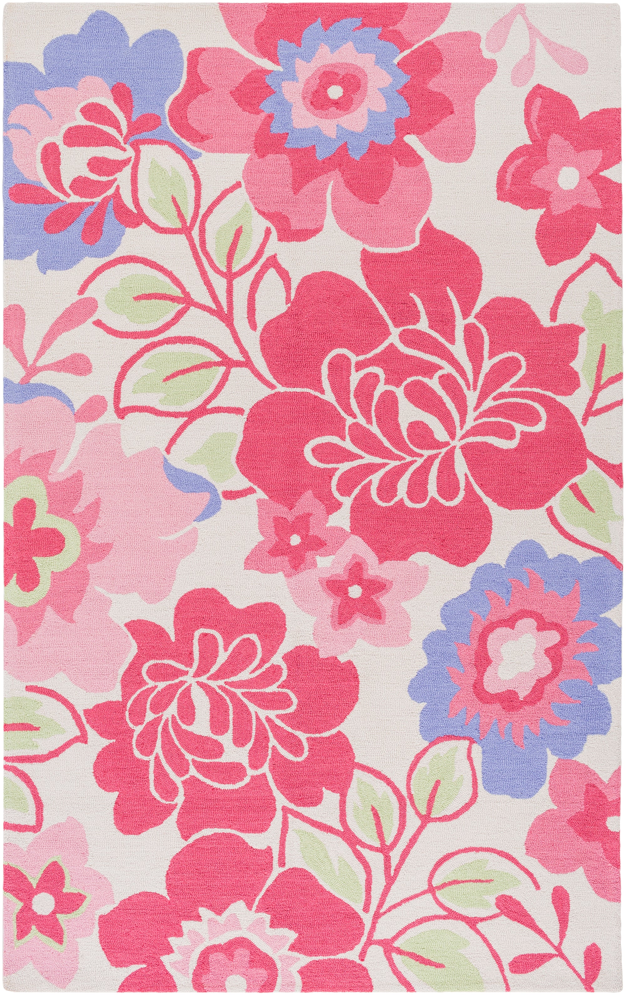Livabliss Peek-A-Boo PKB7007 Pink/Purple Floral and Paisley Area Rug