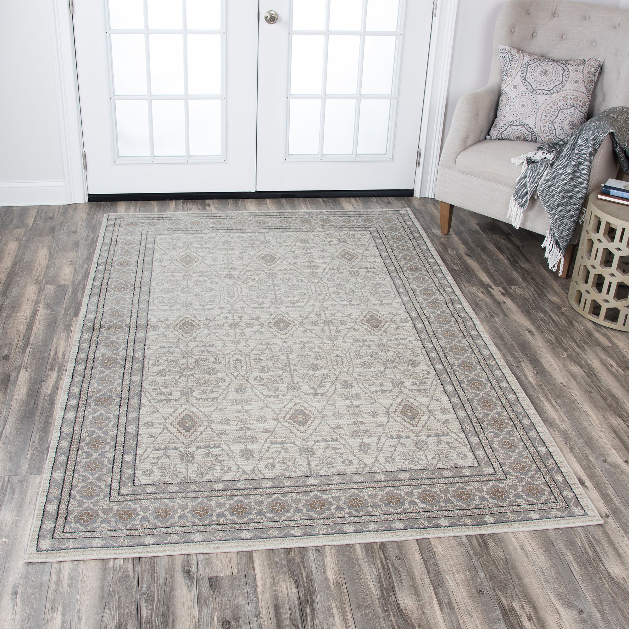 Rizzy Home Panache PN6976 Beige Motif Area Rug