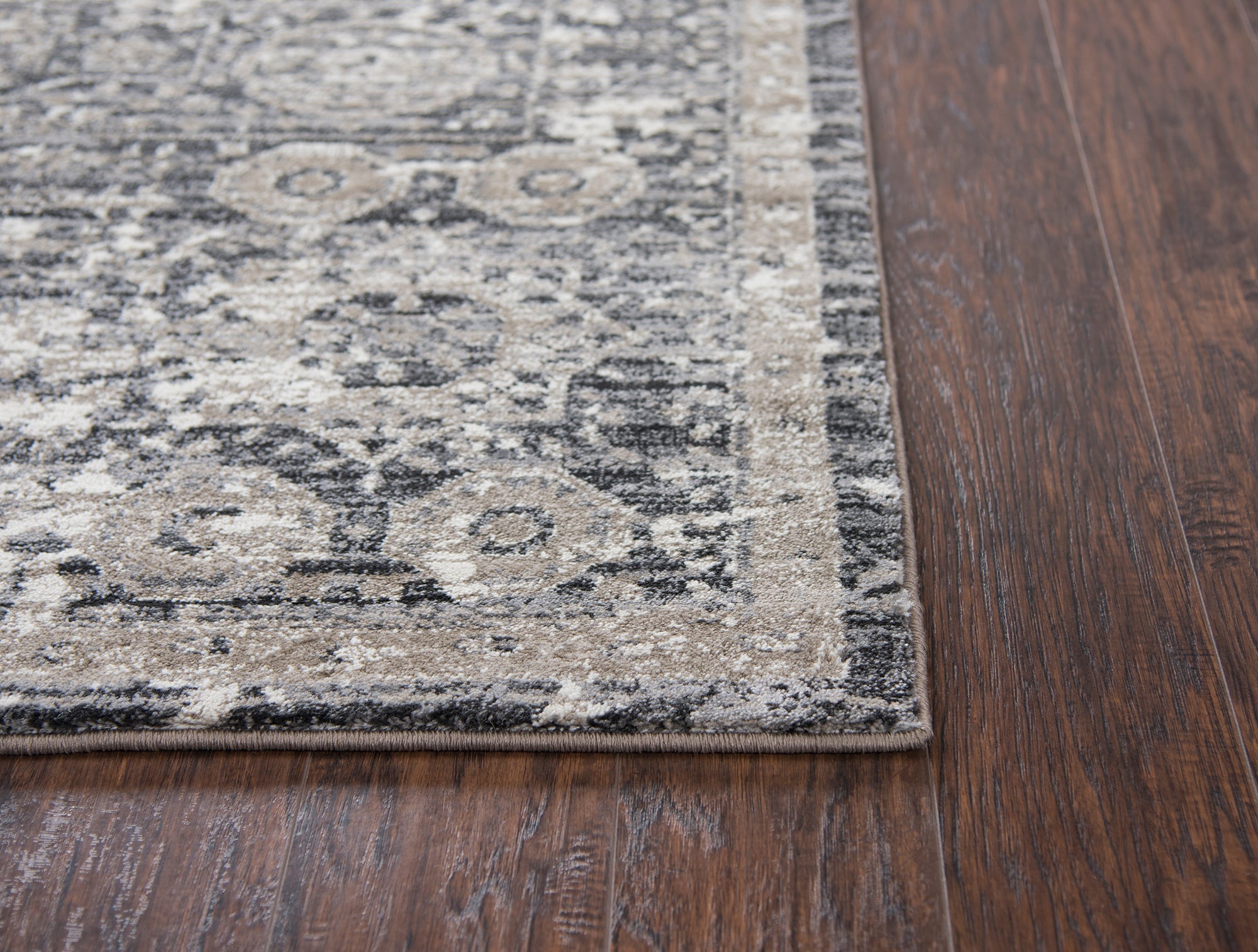 Rizzy Home Panache PN6977 Gray Central Medallion Distress Area Rug