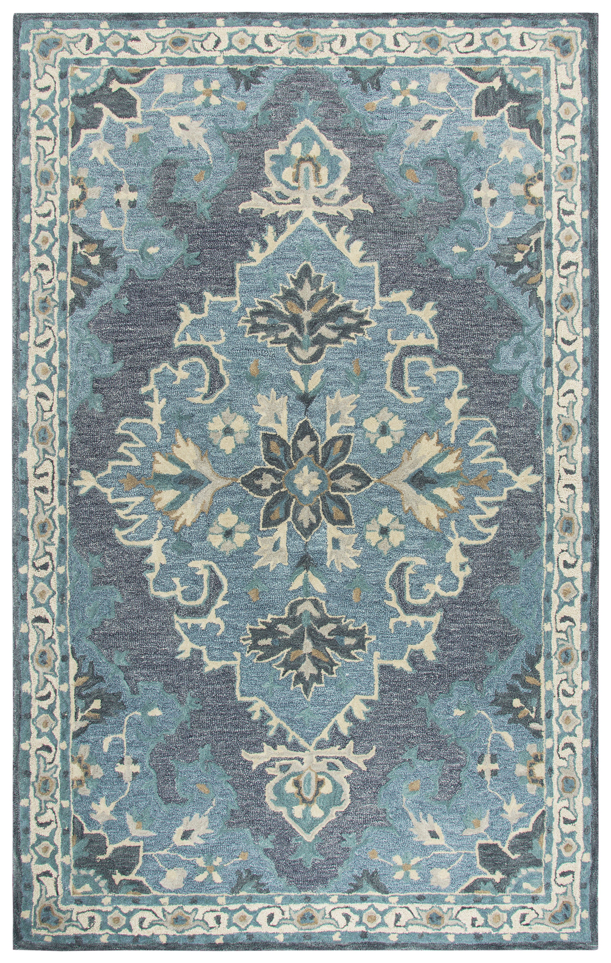 Rizzy Home Resonant RS932A Dark Gray Central Medallion Area Rug