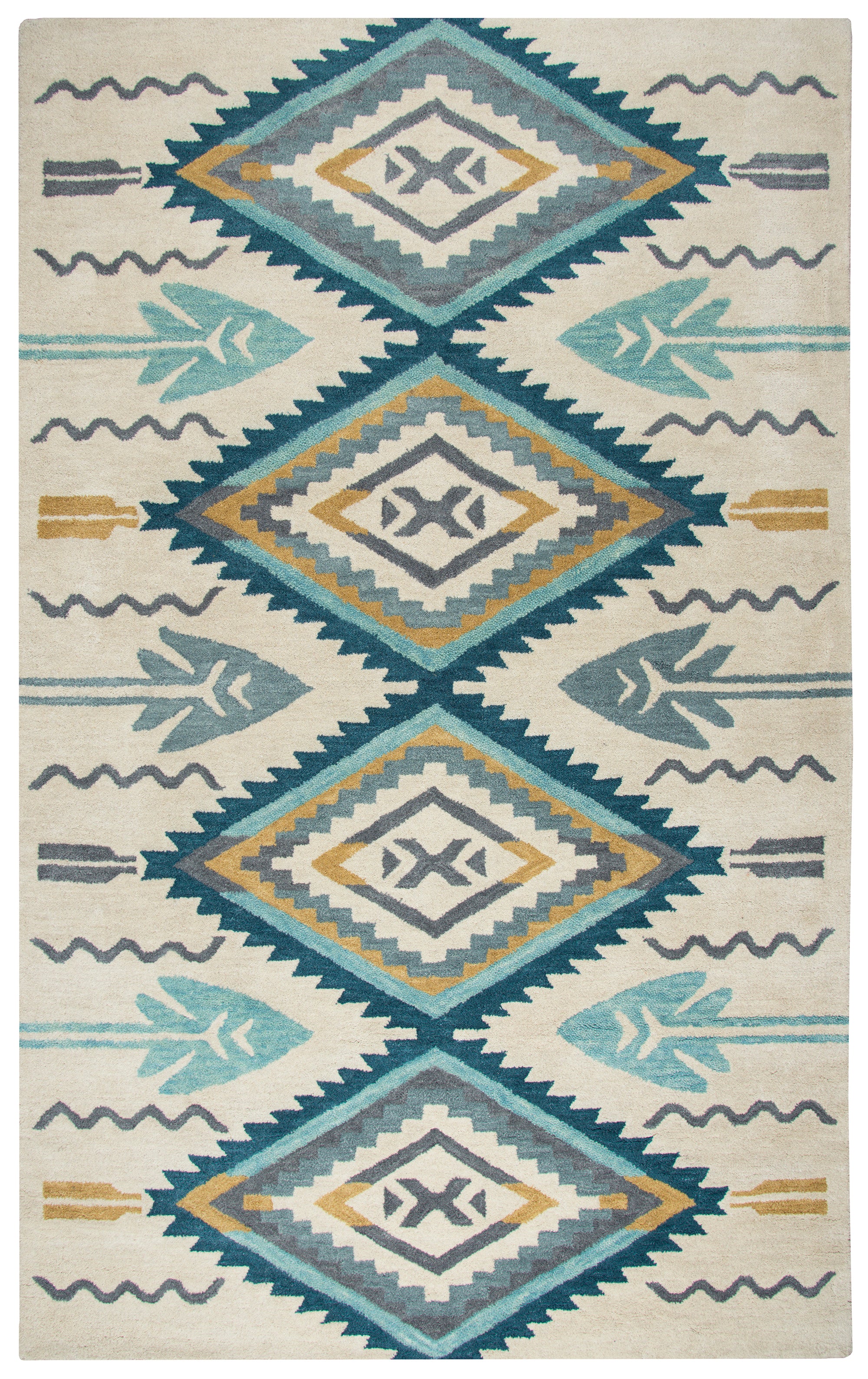 Rizzy Home Southwest SU507A Aqua Southwest/Tribal Area Rug