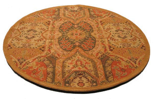 EORC Hand-tufted Wool Gold Traditional Oriental Piazza Rug