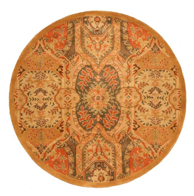 EORC Hand-tufted Wool Gold Traditional Oriental Piazza Rug