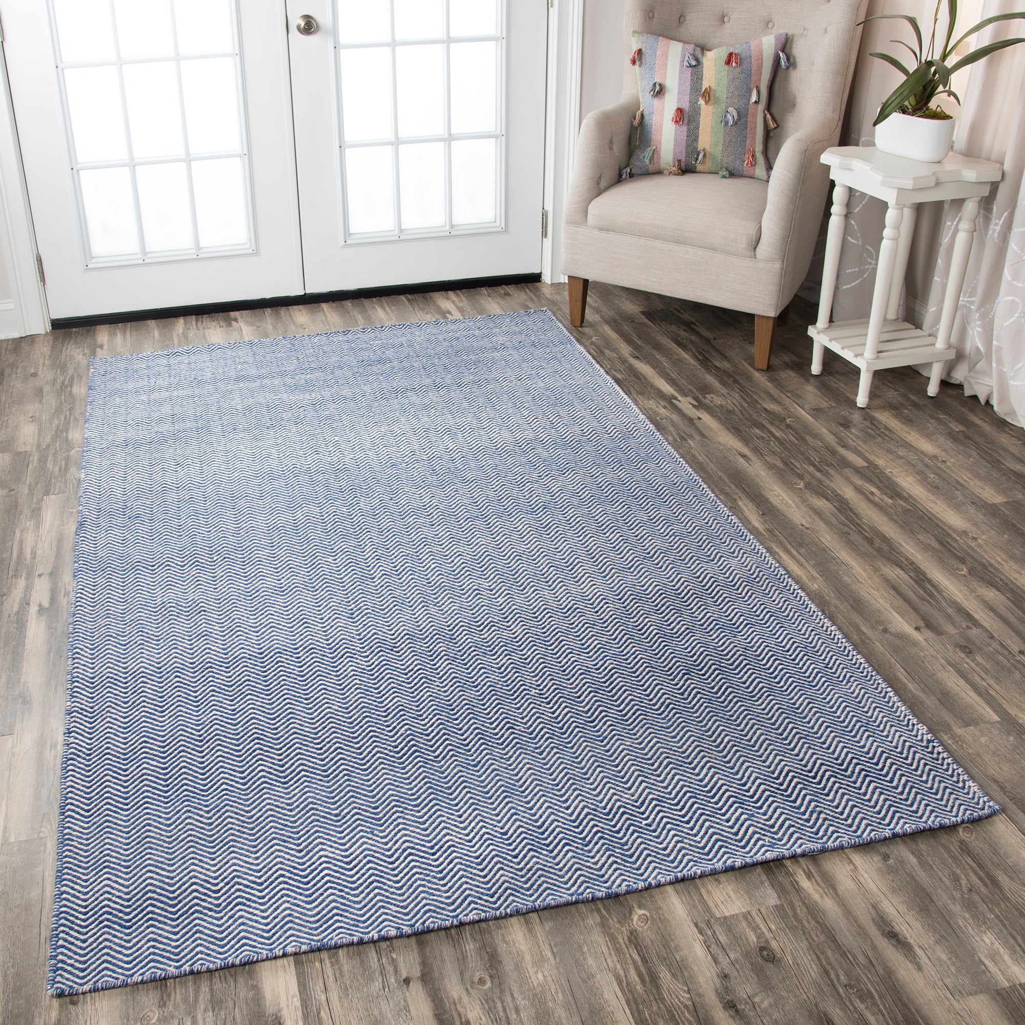 Rizzy Home Twist TW2922 Blue Chevron Area Rug