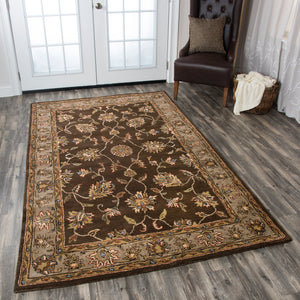 Rizzy Home Volare VO1145 Brown Border Area Rug