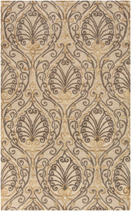 Livabliss Modern Classics CAN2013 Brown/Grey Medallion and Damask Area Rug