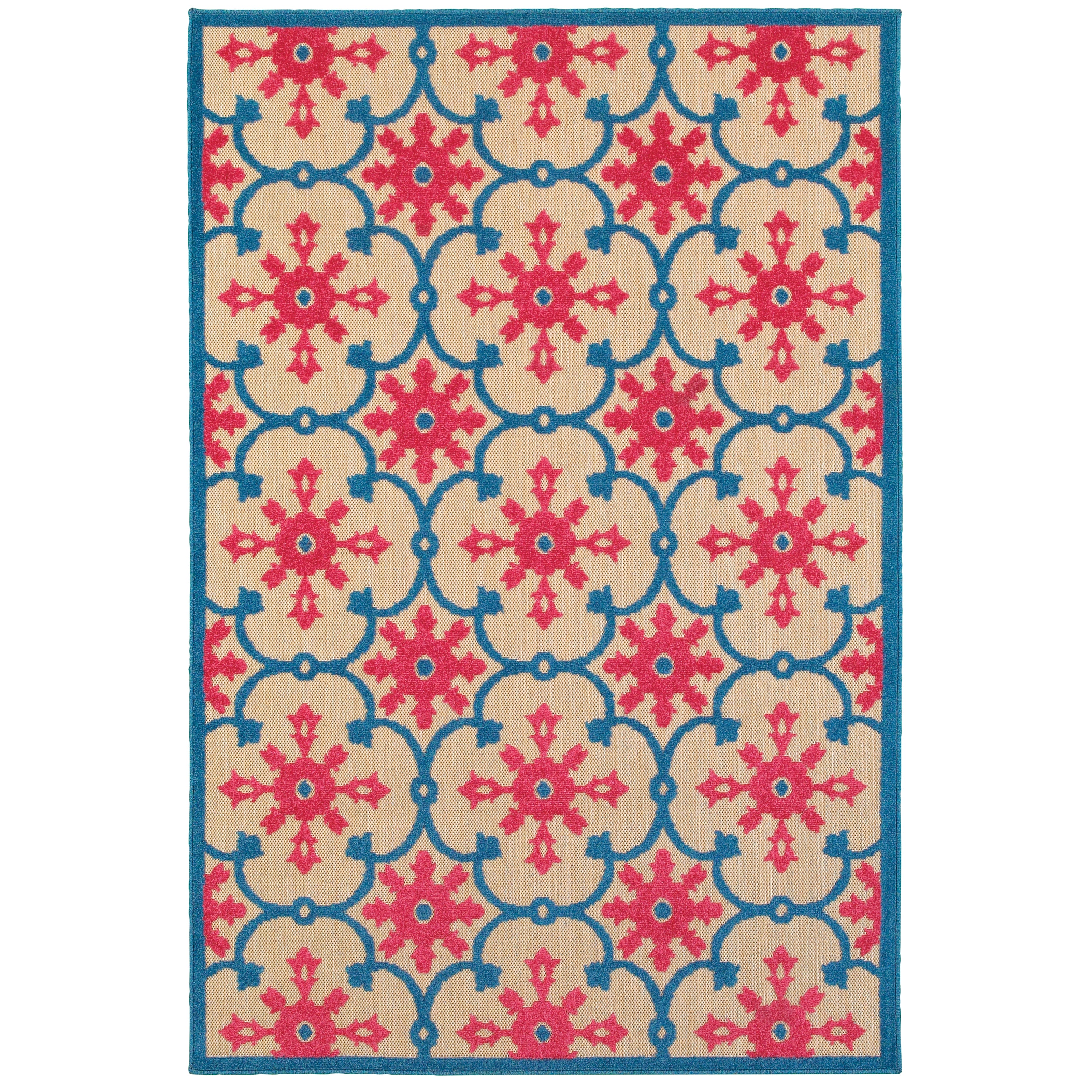 Oriental Weavers Cayman Sand/Pink Floral 190L9 Area Rug