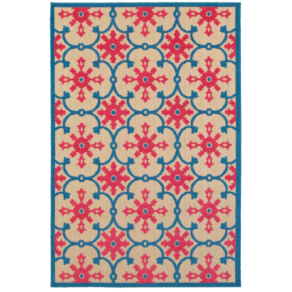 Oriental Weavers Cayman Sand/Pink Floral 190L9 Area Rug