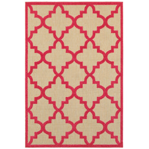 Oriental Weavers Cayman Sand/Pink Geometric 660P9 Area Rug