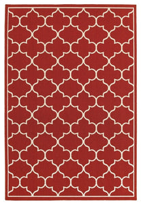 Oriental Weavers Meridian 1295R Lattice Area Rug, Red/Ivory, 3'7"x5'6"