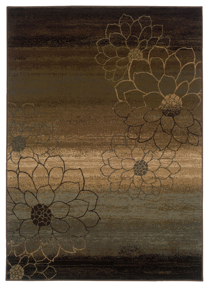 Oriental Weavers Hudson 074A1 Floral Area Rug, Brown/Beige, 7'8"x10'10"