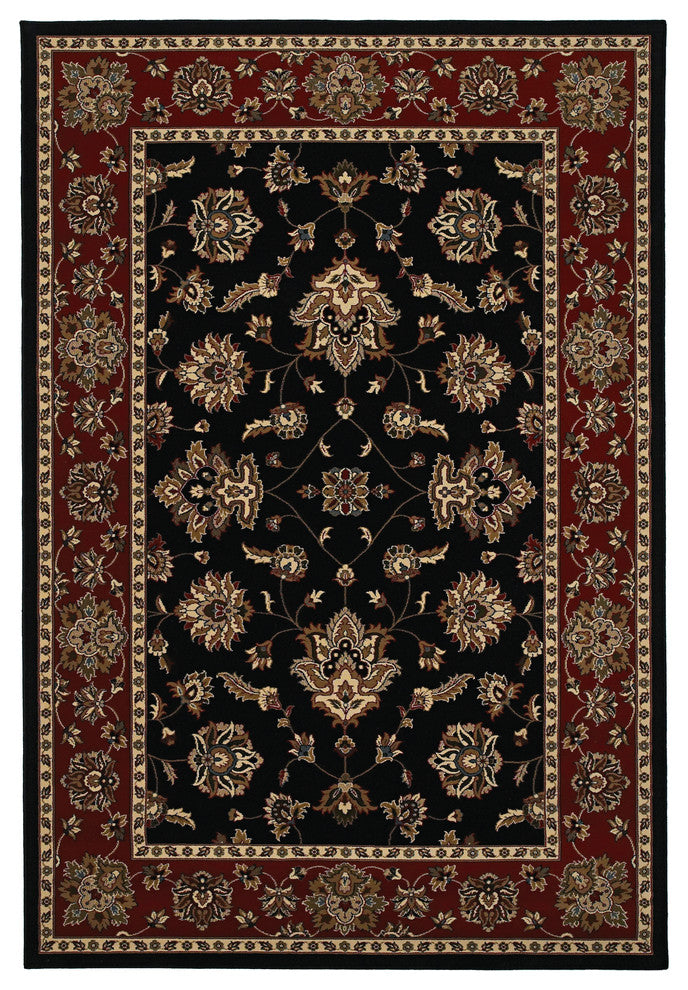 Oriental Weavers Ariana Black/Red Floral 623M3 Area Rug, Rectangular 10'x12'7"